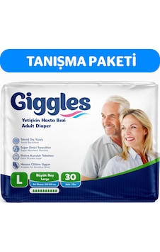 Giggles Yetişkin Bel Bağlamalı Hasta Bezi Large 30'Lu Giggles Yetişkin Bel Bağlamalı Hasta Bezi Large 30'Lu