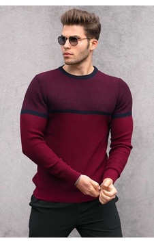 Madmext Bordo Renk Bloklu Erkek Kazak 4734 Bordo Madmext Bordo Renk Bloklu Erkek Kazak 4734 Bordo