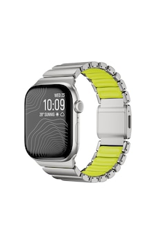 Apple Watch Ultra 49mm Uyumlu Kordon Metal Kasa Silikon İç Kısım Tasarım Gümüş-yeşil Apple Watch Ultra 49mm Uyumlu Kordon Metal Kasa Silikon İç Kısım Tasarım Gümüş-yeşil