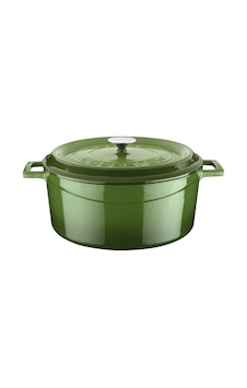 Lava Döküm Yuvarlak Tencere. Trendy Çap Ø 32cm. - Yeşil Yeşil Lava Döküm Yuvarlak Tencere. Trendy Çap Ø 32cm. - Yeşil Yeşil