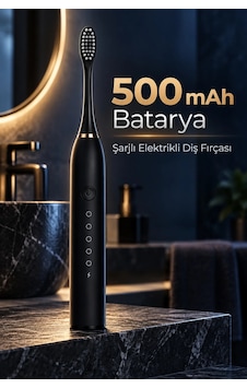 Ers- Siyah Şarjlı Elektrikli Diş Fırçası 6 Modlu