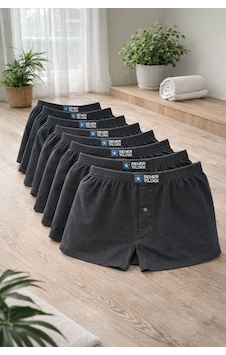 Seher Yıldızı Erkek Penye Boxer 8'li Set Füme Seher Yıldızı Erkek Penye Boxer 8'li Set Füme