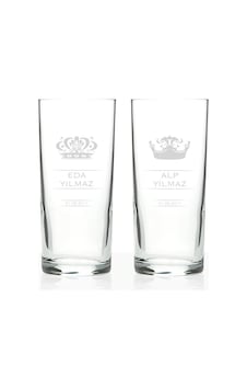 Kişiye Özel 2'li Kral Ve Kraliçe Rakı Bardağı Seti - 2 Kişiye Özel 2'li Kral Ve Kraliçe Rakı Bardağı Seti - 2