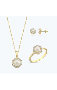 Altınbaş Altın Üçlü İnci Set Utkch026-25696-set Altınbaş Altın Üçlü İnci Set Utkch026-25696-set