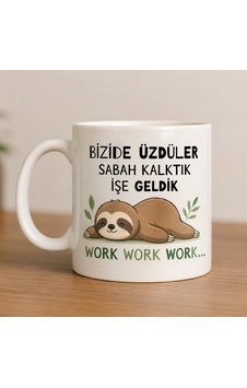 Bizide Üzdüler Sabah Kalktık İşe Geldik İş Temalı Kupa Bardak Beyaz Bizide Üzdüler Sabah Kalktık İşe Geldik İş Temalı Kupa Bardak Beyaz