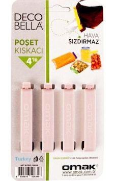 4 'lü Poşet Kıskacı Pembe 4 'lü Poşet Kıskacı Pembe
