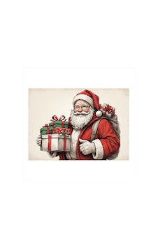 Hediyeli Noel Baba Desenli Mdf Tablo Hediyeli Noel Baba Desenli Mdf Tablo