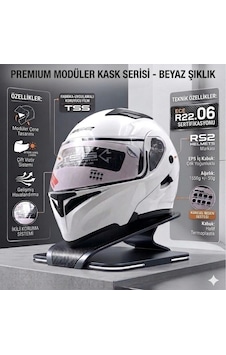 Mx Helmets 902 Çene Açılır Motosiklet Kaskı Beyaz