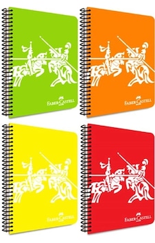 Faber-Castell PP Kapak Knights Neon Spiralli Defter 80 Yaprak Çizgili