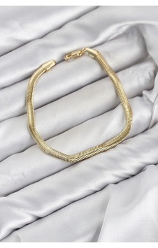 Mey İthalat Cm Yassı Yılan Zincir Model Gold Renk Pirinç Kadın Bileklik Açık Mor Mey İthalat Cm Yassı Yılan Zincir Model Gold Renk Pirinç Kadın Bileklik Açık Mor