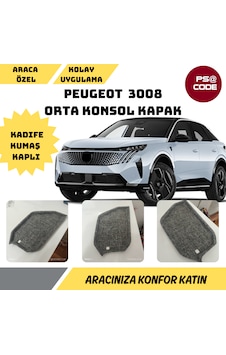 Peugeot 3008 Orta Konsol Kadife Kumaş Kaplı Kapak Peugeot 3008 Orta Konsol Kadife Kumaş Kaplı Kapak