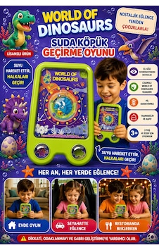 Suda Halka Köpük Geçirme Oyunu Dinozor Dünyası Duyusal Gelişim Destekli Nostaljik El Atarisi 2586bk- Suda Halka Köpük Geçirme Oyunu Dinozor Dünyası Duyusal Gelişim Destekli Nostaljik El Atarisi 2586bk-