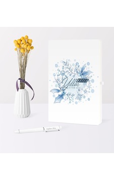 Kişiye Özel Yılbaşı Mutlu Yıllar Temalı Beyaz Defter Kalem Seti - 12 Kişiye Özel Yılbaşı Mutlu Yıllar Temalı Beyaz Defter Kalem Seti - 12