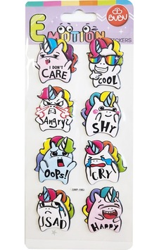 Bu-bu Emotıons Puffy Stıck Unıcorn & Message 9x21 Bubu-swp-1902 Çok Renkli