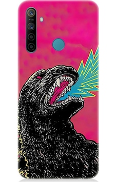 Realme 6i Uyumlu Silikon Kılıf Godzilla Siyah Ejderha