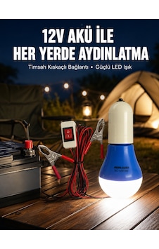 12v Led Ampul Timsah Kıskaçlı Taşınabilir Aydınlatma Diğer