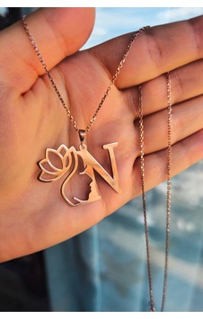925 Ayar Gümüş Rose Altın Kaplama Harfli Kolye Rose Gold 925 Ayar Gümüş Rose Altın Kaplama Harfli Kolye Rose Gold