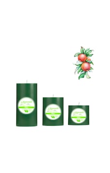 Small Elma Kokulu Set Mum Çap 7 Cm Yeşil Small Elma Kokulu Set Mum Çap 7 Cm Yeşil