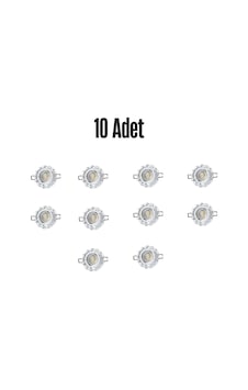Ct-6595 Karanfil Cam Spot Ampülsüz Led Efekli 10 Adet - 3 W Led Çerçeveli Beyaz