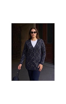 Onno Style Women Kalp Desenli Klasik Triko Düğmeli Ceket Lacivert Onno Style Women Kalp Desenli Klasik Triko Düğmeli Ceket Lacivert
