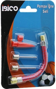 4 Pcs Pompa İğne - Hortum Seti Top - Bisiklet Lastik Şişirme 5545 Çok Renkli
