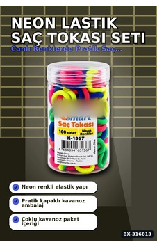 Neon Lastik Saç Tokası 1200 Adet Paket - Renkli Saç Örgü Ve Şekillendirme Bx-316813 Açık Altın