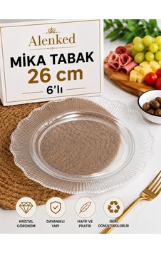 Kristal Organizasyon,sunum Mika Tabak 26 Cm 6'lı Şeffaf Kristal Organizasyon,sunum Mika Tabak 26 Cm 6'lı Şeffaf