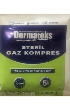 Steril Gaz Kompres ( Gazlı Bez ) 100'Lü Dermateks Steril Gaz Kompres ( Gazlı Bez ) 100'Lü Dermateks