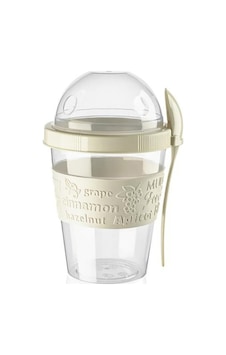Take'n Go Kapaklı Kaşıklı Hazırla Ve Çık Meyveli Yoğurt Kabı Krem 600 Ml