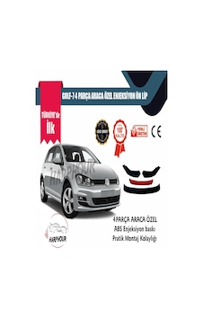 Volkswagen Golf 7 Aksesuar Kırmızı 4 Parça Tampon Ek Ön Lip Volkswagen Golf 7 Aksesuar Kırmızı 4 Parça Tampon Ek Ön Lip