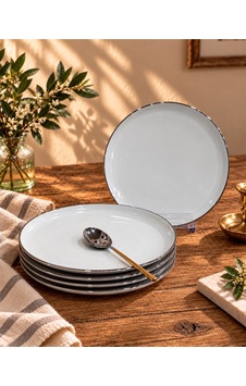 6lı Pure Bone Porselen Platin Pasta Tabağı-7778 Çok Renkli 6lı Pure Bone Porselen Platin Pasta Tabağı-7778 Çok Renkli