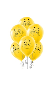 Gülen Yüz Baskılı Sarı Balon Gülen Yüz Baskılı Sarı Balon