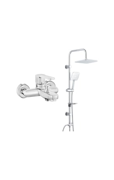 E.c.a. Nita Banyo Bataryası+t-may Banyo Çamlıca Kare Tepe Duş Takımı Seti - Krom - Paslanmaz E.c.a. Nita Banyo Bataryası+t-may Banyo Çamlıca Kare Tepe Duş Takımı Seti - Krom - Paslanmaz