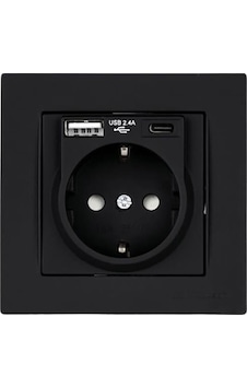 Mutlusan Usb Type C Priz 2.4ah Karavan Usb Priz - Siyah-1006 Mutlusan Usb Type C Priz 2.4ah Karavan Usb Priz - Siyah-1006
