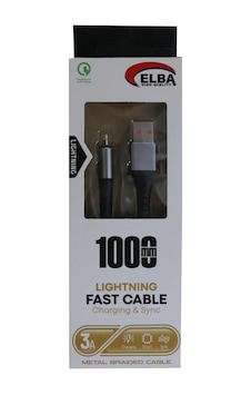 Elba ELB27-Apple Uyumlu iOS Lightning 3A Hızlı Şarj Kablosu Beyaz 1 M