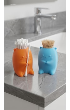 Sevimli Kedi Figürlü Kulak Çubuğu Ve Kürdanlık Standı - Banyo & Mutfak Masaüstü Organizör Sevimli Kedi Figürlü Kulak Çubuğu Ve Kürdanlık Standı - Banyo & Mutfak Masaüstü Organizör