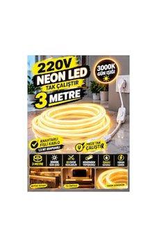 3 Metre 3000k-günışığı Neon Led Şerit ,1.5 Metre Anahtarlı Kablolu Tak Çalıştır Hazır Set ,esnek Şerit Led,mutfak,tezgah Ledi, ,ambiyans Işık Havuzu, Balkon, Teras Ve Ev İçin Dekoratif Led 3 Metre 3000k-günışığı Neon Led Şerit ,1.5 Metre Anahtarlı Kablolu Tak Çalıştır Hazır Set ,esnek Şerit Led,mutfak,tezgah Ledi, ,ambiyans Işık Havuzu, Balkon, Teras Ve Ev İçin Dekoratif Led