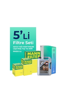 MANN Fiat Egea 1.6 Dizel Filtre Bakım Seti Liqui Moly Motor Yağlı (2015-2023) 5 Li