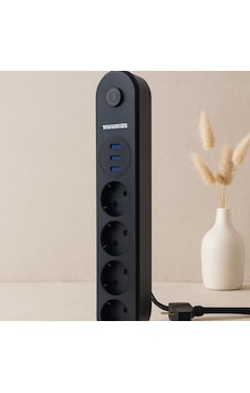 Northcity Termal Korumalı Anahtarlı 4'lü Uzatma Kablosu 3 Usb 2 M Northcity Termal Korumalı Anahtarlı 4'lü Uzatma Kablosu 3 Usb 2 M