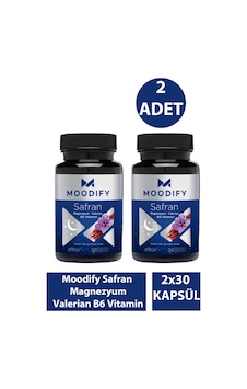 Moodify Safran Magnezyum Valerian B6 Vitamin 2 x 30 Kapsül