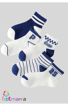 Footmania 5 Çift Çocuk Spor Çorap Seti Extra Comfort Beyaz