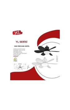 Ycl Yl-525 36 Watt Led Pervane Vantilatör Fan Ampul E27 3 Renkli Siyah Kasa
