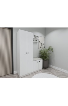 Dara Beyaz Portmanto/vestiyer