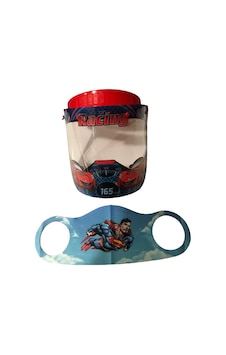 Gürbey Racing Baskılı Çocuk Siperlik + Superman Desenli Çocuk Maske Gürbey Racing Baskılı Çocuk Siperlik + Superman Desenli Çocuk Maske