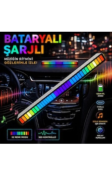 Araç İçi Müzik Ritmine Duyarlı Rgb Ekolayzer Led Işık Çubuğu Bataryalı 1 Adet Araç İçi Müzik Ritmine Duyarlı Rgb Ekolayzer Led Işık Çubuğu Bataryalı 1 Adet