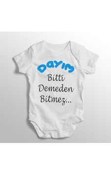 İmaj Tuğbababy Dayım Bitti Demeden Bitmez Yazılı Baskılı Bebek Zıbını Beyaz İmaj Tuğbababy Dayım Bitti Demeden Bitmez Yazılı Baskılı Bebek Zıbını Beyaz
