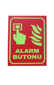 13x10 Cm Fosforlu Alarm Buton Levhası 13x10 Cm Fosforlu Alarm Buton Levhası