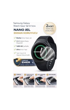 Samsung Galaxy Watch Gear S2 R730a Uyumlu Nano Jel Ekran Koruyucu 2 Adet Darbe Emici Tam Kaplayan Samsung Galaxy Watch Gear S2 R730a Uyumlu Nano Jel Ekran Koruyucu 2 Adet Darbe Emici Tam Kaplayan