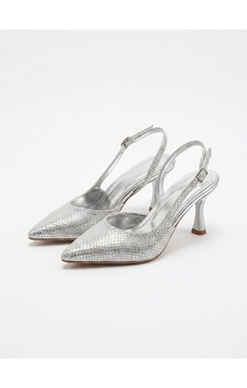 Asmi Shoes Kadın Siena Gümüş Baskılı 7 Cm Topuklu Sivri Burun Arkası Açık Atkılı Ayakkabı GÜMÜŞ Asmi Shoes Kadın Siena Gümüş Baskılı 7 Cm Topuklu Sivri Burun Arkası Açık Atkılı Ayakkabı GÜMÜŞ