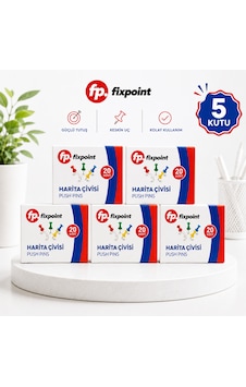 Fixpoint Harita Çivisi 5 Kutu 100 Adet Renkli Raptiye Mantar Pano Çivisi Fixpoint Harita Çivisi 5 Kutu 100 Adet Renkli Raptiye Mantar Pano Çivisi
